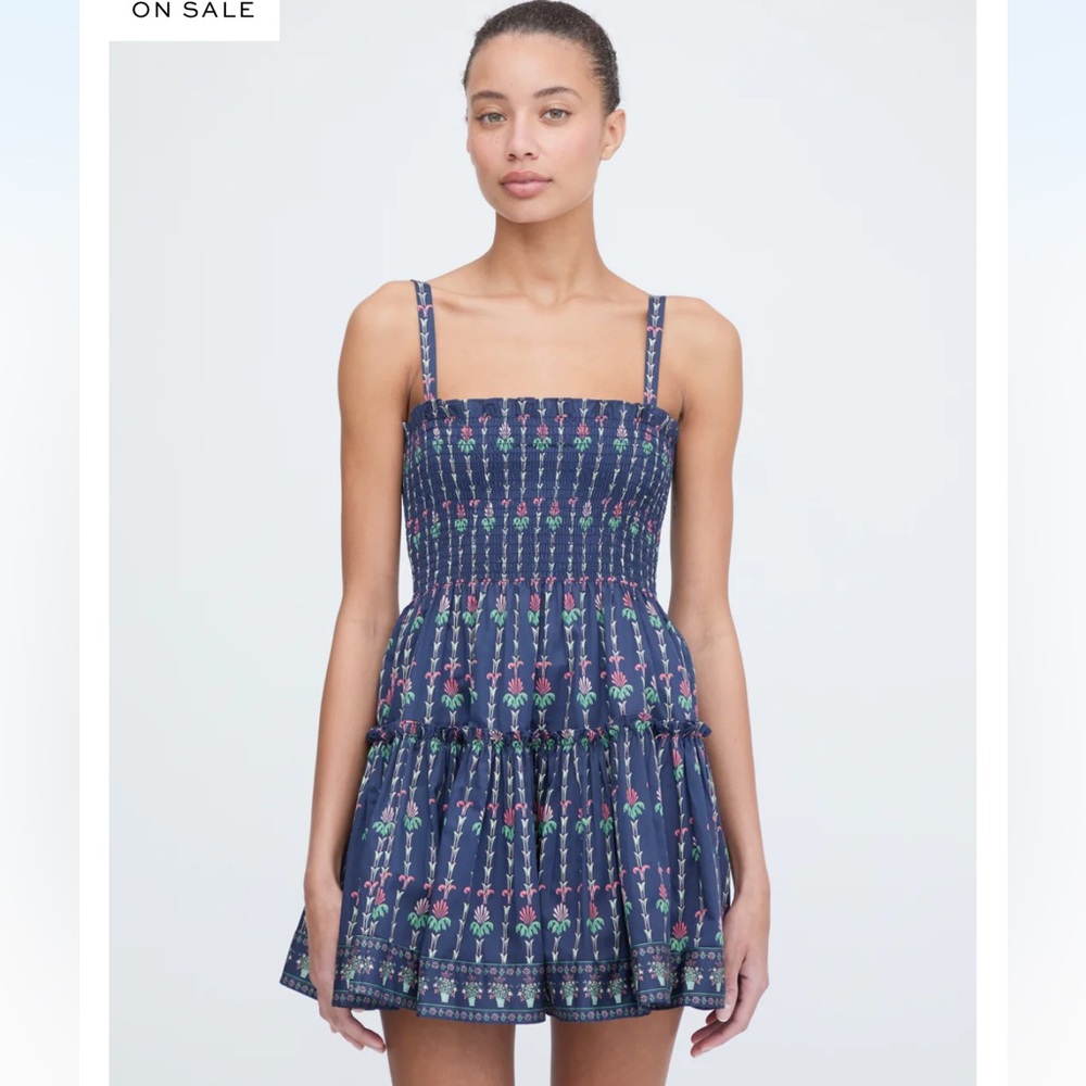 Hill House Home The Seraphina Mini Nap Dress Navy Trailing Fern